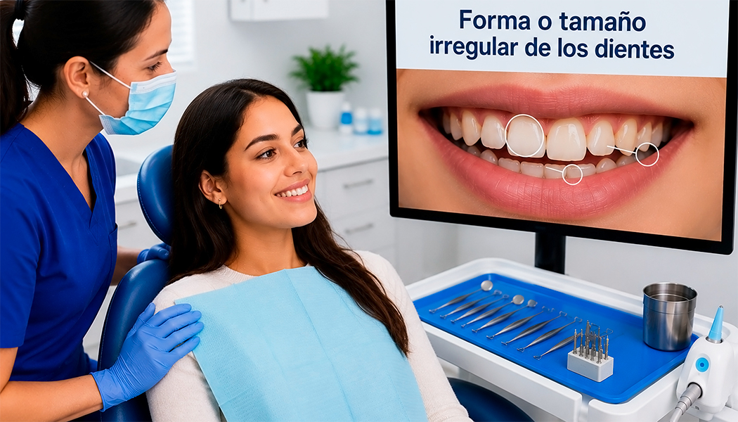 Forma o tamaño irregular de los dientes - Odontología estética
